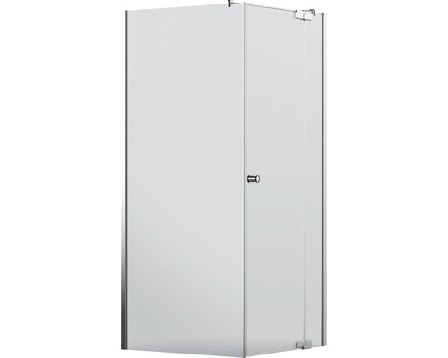 Rohová sprcha so sklenenými dverami