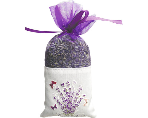 Levanduľové vrecúško s kvetmi levandule a kvetinovým motívom