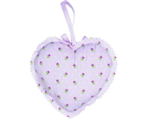 Ozdobný vankúš v tvare srdca s kvetinovým vzorom a pútkom