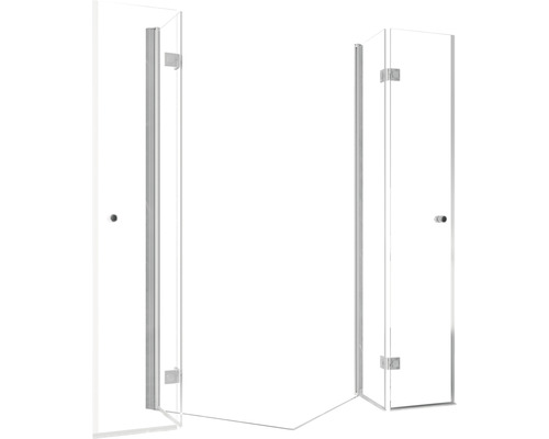 Rohová sprcha s dvomi sklenenými dverami