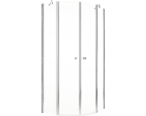 Rohový sprchovací kút s otočnými dverami a čírym sklom