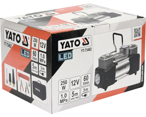 Vzduchový kompresor Yato v krabici produktu