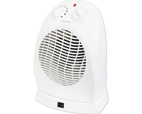 Biely ohrievač s nastavovacími gombíkmi