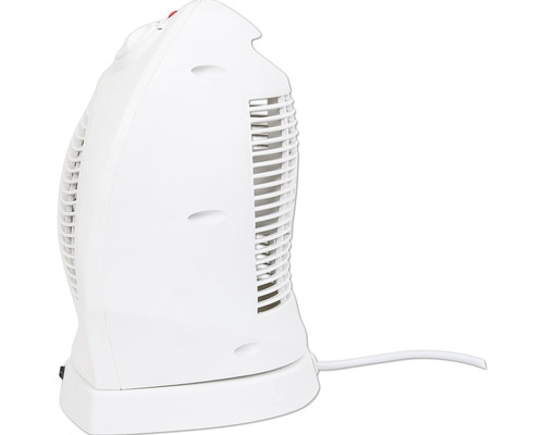 Biely ohrievač ventilátora s káblom