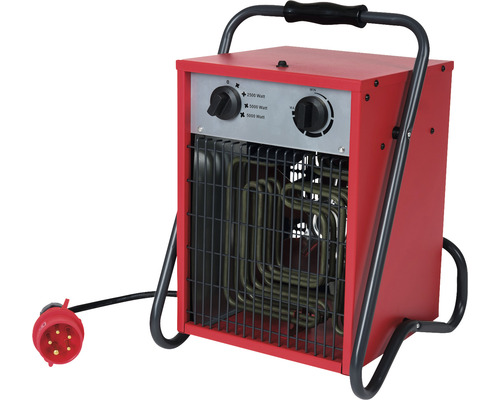 Elektrický vykurovací ventilátor červený 5 000 wattov