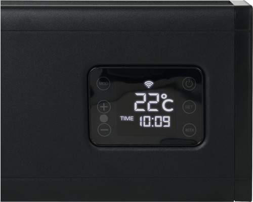 Displej kúrenia s ukazovateľom teploty a ovládacími prvkami