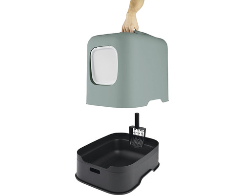 Mačacia toaleta s kapucňou a lopatkou na podstielku