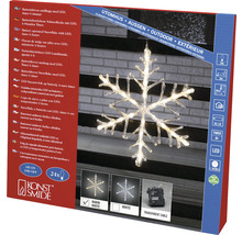 Konstsmide LED snehová vločka na vonkajšie použitie s časovačom, napájaná batériami