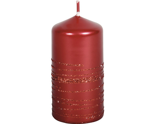 Valcová sviečka s trblietavými pruhmi
