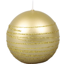 Guľovitá stĺpová sviečka s trblietavými pruhmi