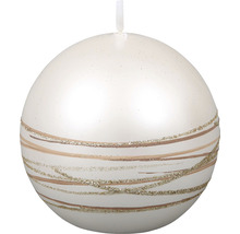Dekoratívna guľová sviečka s prúžkovaným vzorom