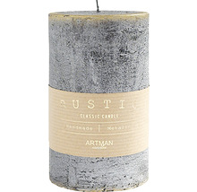 Rustikálna stĺpová sviečka s metalickým efektom