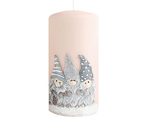 Sviečka s motívom trpaslíkov ako dekorácia