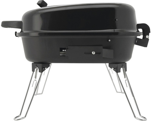 Prenosný gril na drevené uhlie s pochrómovaným grilovacím roštom a ventilačnými posúvačmi na reguláciu teploty