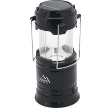 Čierna kempingová lampa so solárnym panelom
