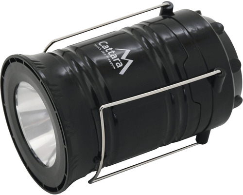 Čierna kempingová lampa s držadlom