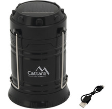 Čierna solárna lampa s USB káblom