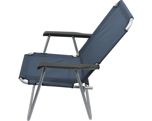 Kempingová stolička s podrúčkami a nastaviteľným operadlom
