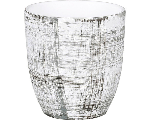 Obal na kvetináč keramický KODET GRID Ø 13 x 14 cm matný melírovaný bielo-čierny Dekoratívny kvetináč pre izbové rastliny