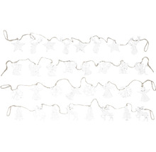 Ozdobná girlanda s hviezdami, anjelmi, snehovými vločkami, vianočnými stromčekmi a sobmi