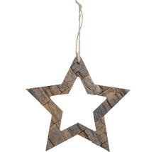 Dekoratívna drevená hviezda na zavesenie