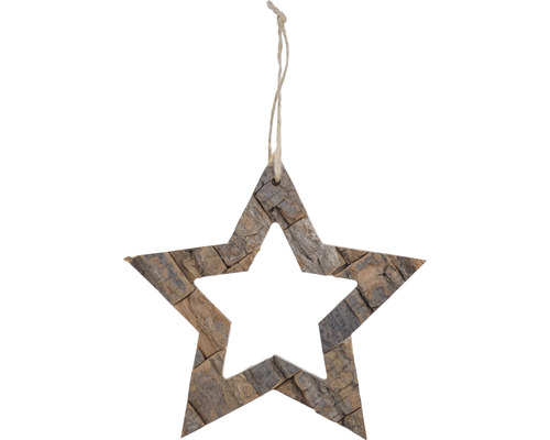 Dekoratívna drevená hviezda na zavesenie