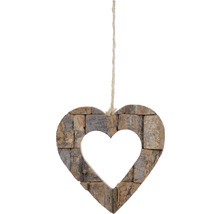 Drevená dekorácia v tvare srdca so závesnou šnúrou