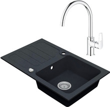 Granitový drez Vima s batériou Grohe Bau Loop 480x780 mm antracit
