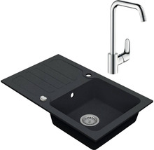 Granitový drez Vima s batériou Hansgrohe Focus 480x960 mm antracit