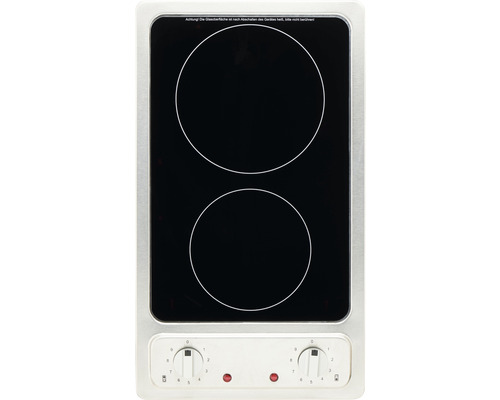 Dvojitá varná doska s dvoma varnými zónami a ovládacími gombíkmi