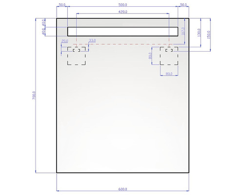 Technický nákres s rozmermi