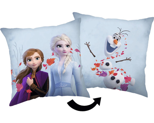 Otočný vankúš s motívmi Anna, Elsa a Olaf