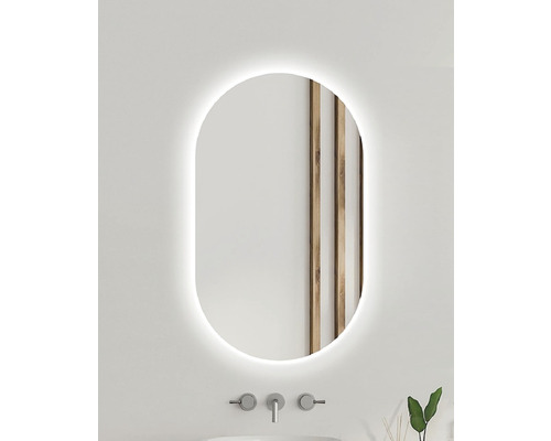 Oválne LED zrkadlo do kúpeľne s osvetlením Ambiente Oval 100 x 50 cm 411-460