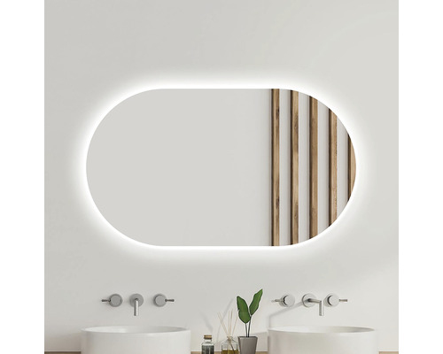 Oválne LED zrkadlo do kúpeľne s osvetlením Ambiente Oval 120 x 70 cm 411-477