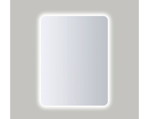 LED zrkadlo do kúpeľne s osvetlením Ambiente Rounded 60 x 80 cm 411-446 Obdĺžnikové zrkadlo so zaoblenými rohmi a LED osvetlením