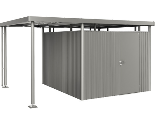 Prístrešok pre záhradný domček Biohort HighLine 5 vel. S 150x315 cm sivý kremeň metalický