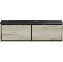 Skrinka pod umývadlo s dvomi zásuvkami a povrchom v mramorovom vzhľade