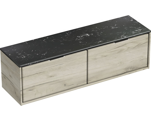 Skrinka pod umývadlo s dvoma zásuvkami a kamennou doskou