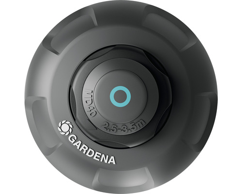 Logo Gardena a regulátor pre záhradný postrekovač