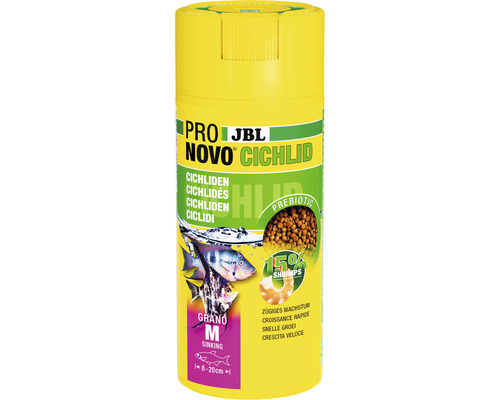 Granulované krmivo JBL ProNovo CICHLID GRANO S 250 ml JBL Novo Cichlid granulované krmivo pre cichlidy