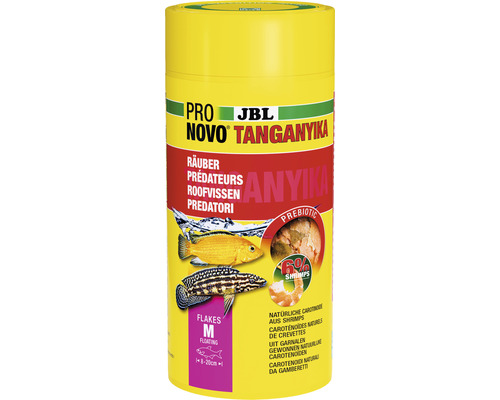 Vločkové krmivo JBL PRONOVO TANGANYIKA FLAKES M 1000 ml JBL Pro Novo Tanganyika krmivo pre dravé ryby