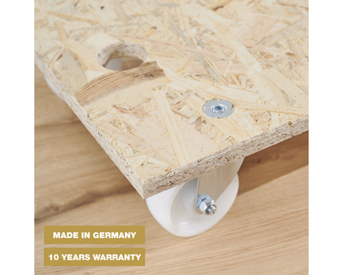 OSB doska s kolieskami na prepravu