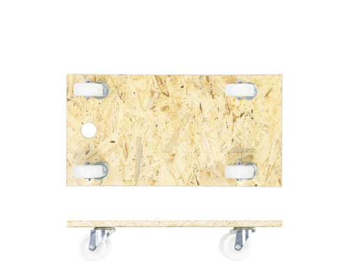 Drevotriesková doska s kolieskami so štyrmi kolieskami