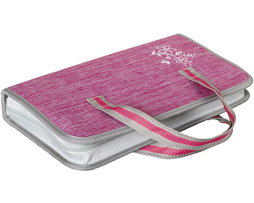 Puzdro na CD s rúčkou a kvetinovým vzorom