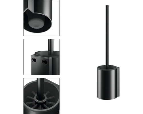 Čierna WC súprava na montáž na stenu