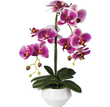 Umelá orchidea v bielom kvetináči