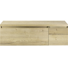 Závesná skrinka pod umývadlo vo farbe dreva s dvoma zásuvkami