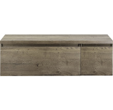 Skrinka pod umývadlo so vzhľadom dreva a dvoma zásuvkami