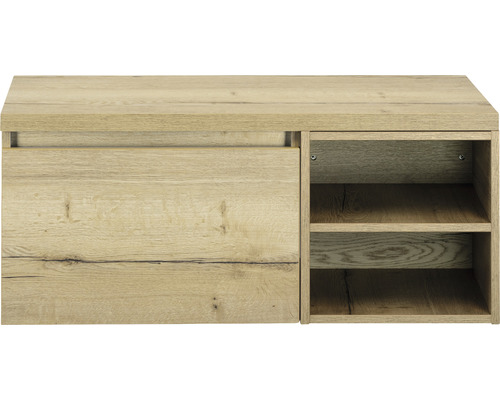 Drevená skrinka na topánky s posuvnými dverami a policami