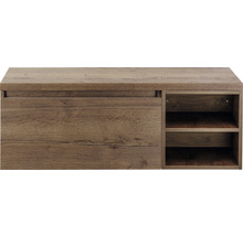 Drevená skrinka na topánky so zásuvkou a dvoma otvorenými policami